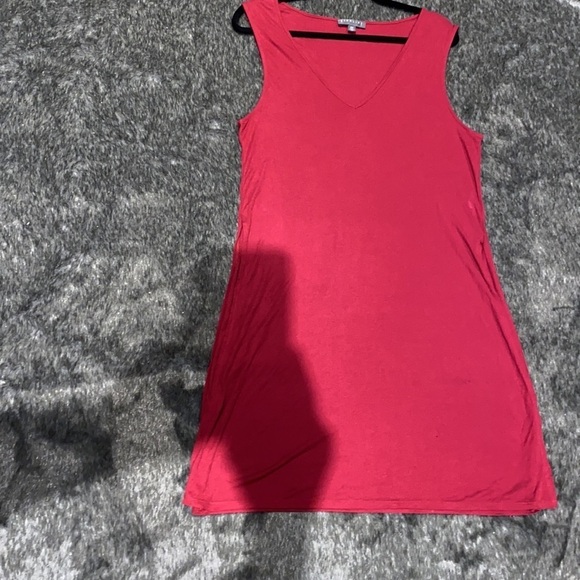 High line burgundy long V neck sleeve less casual blouse dress  M - Picture 11 of 15